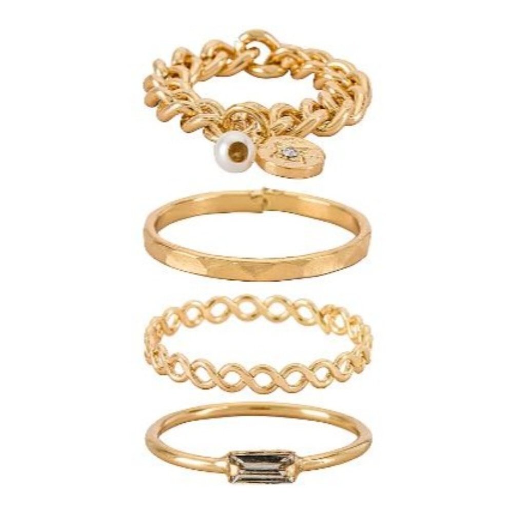 REVOLVE 8 Other Reasons Bling It On Ring Set Gold Womens Size OS